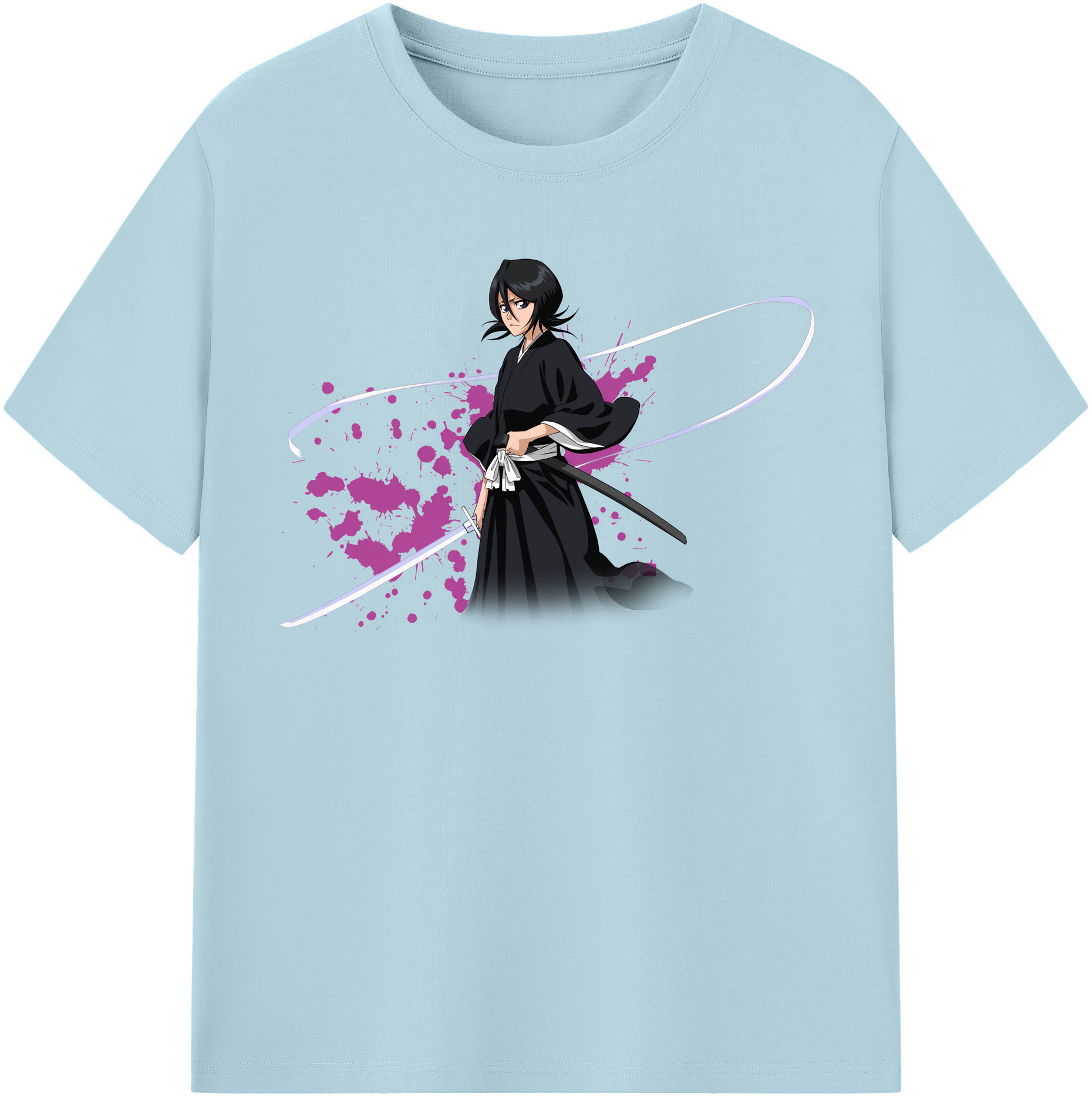（画像用） ブリーチ 朽木ルキア BLEACH Kuchiki Rukia 綿100％半袖Tシャツ（フロントプリント）